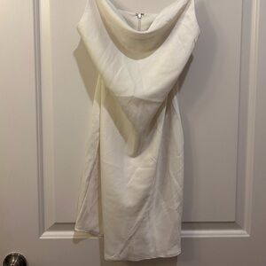 urban outfitters white cowl neck dress